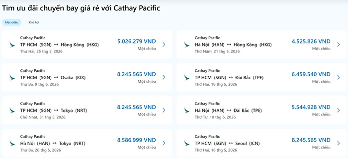Bay Quốc Tế Dễ Dàng Với Cathay Pacific 