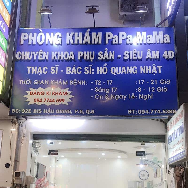 Phòng khám Sản phụ khoa PaPa MaMa quận 6 của Hồ Quang Nhật