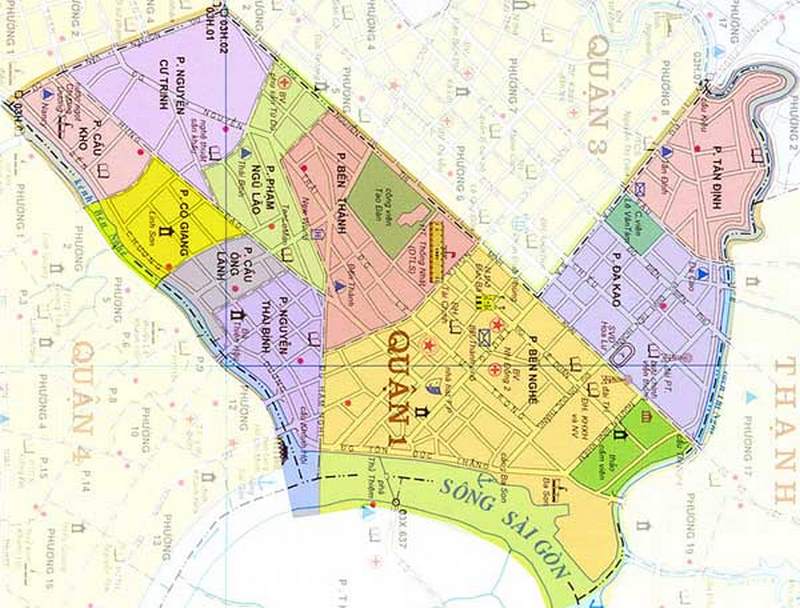 Hình ảnh tên đường ở quận 1 trên bản đồ